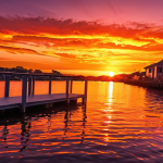 **Vibrant sunset digital painting with enhanced orange hues. HSL adjustments applied for increased saturation and luminance on the orange channel. Lightroom color graded.**