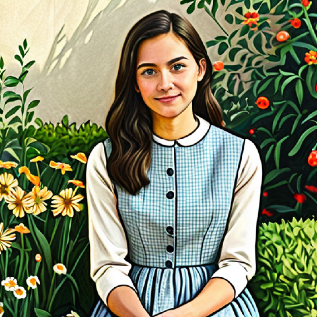 디지털아트 손그림 스타일 연출법 - Hand-Drawn Portrait**
"A portrait of a young woman with kind eyes, rendered in a hand-drawn pencil ...