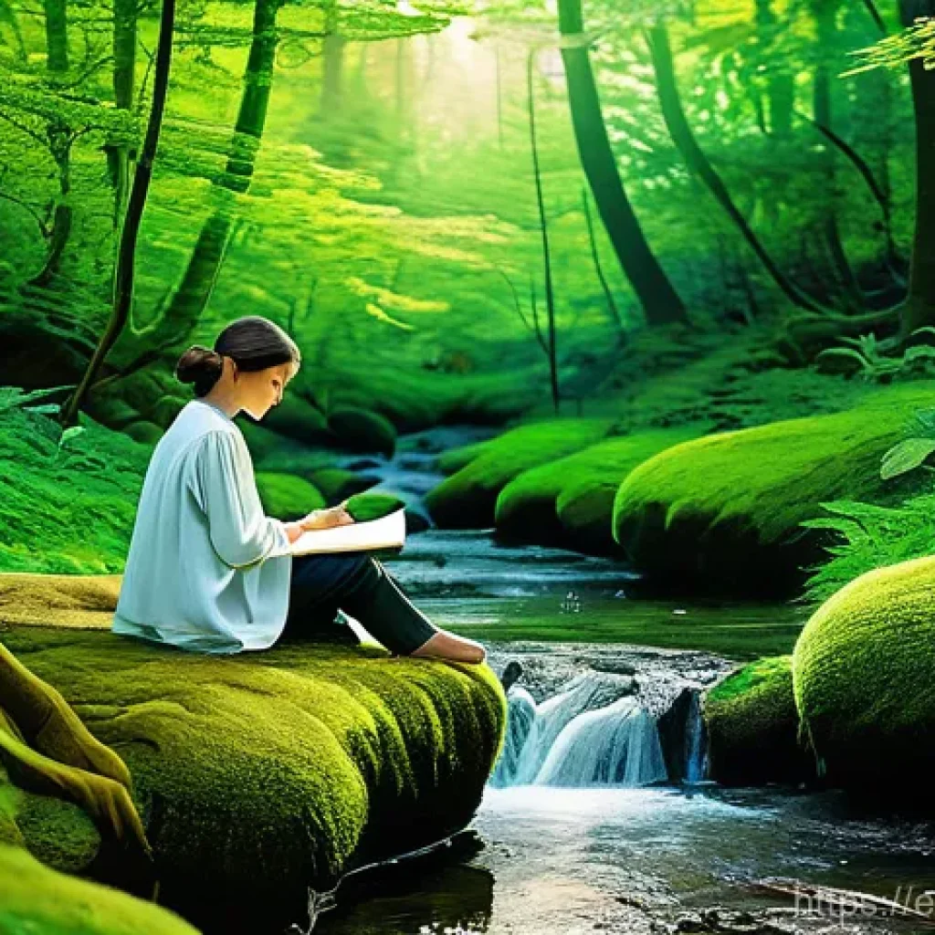 애니메이션과 배경 아트의 조화 - **Prompt:** A serene and ancient forest, imbued with a soft, ethereal glow, reminiscent of Studio Gh...