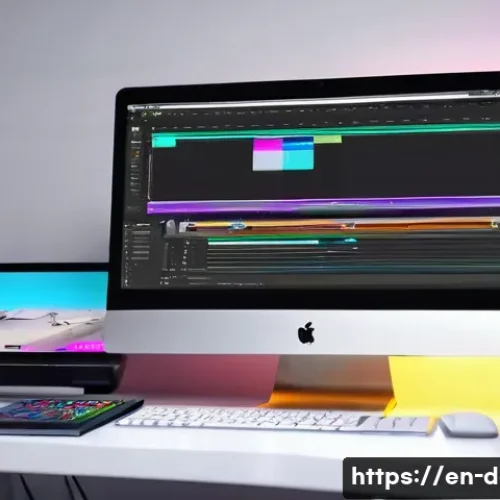 Home 17 디지털아트 모션 그래픽 기초 - A modern digital artist’s workspace showcasing a sleek, minimalist desk with a high-resolution monit...