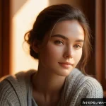 Home 22 디지털아트 하이라이트와 음영 기법 - A cozy indoor portrait scene featuring a young woman sitting by a window bathed in soft, diffused wa...
